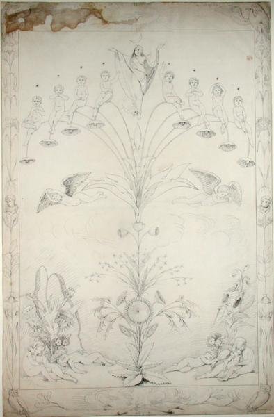 夜、1803（紙にペンとインク）（157644を参照） 作： Philipp Otto Runge